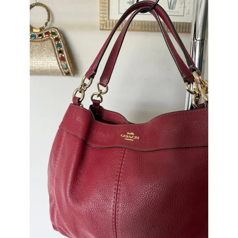 Coach Lexy Red Leather Shoulder Bag